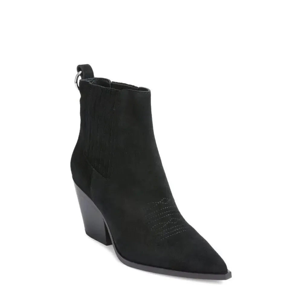 New Paige Laney Women's Size 7 Black Leather Casual Western Ankle Bootie